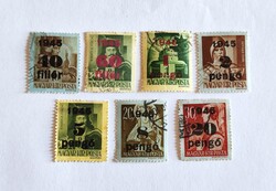 Magyar kisegítő bélyegek 1945 (Magyar Királyi Posta).