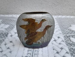 Exkluzív bronz és tűzzománc váza