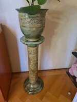 Antik stílusú növénytartó állvány kaspóval, kerámia