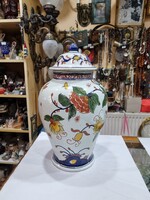 Keleti porcelán fedeles váza