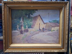 Csallóközi Farkas Lőrinc-"Falusi utca" c festménye