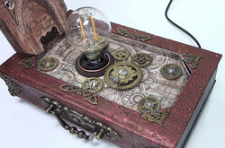 Egyedi készítésű steampunk könyvlámpa ...