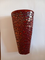 Zsolnay repesztett mázas váza, 21cm, pajzspecsétes, ritka