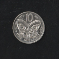 10 cent One schilling New Zeelandi kupronikkel pénz 1967