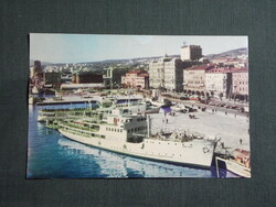 Képeslap,Horvátország,Rijeka,Fiume,port,kikötő,Novi Sad hajó,1970-
