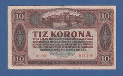 10 Korona 1920 Pont nélkül sorszámozott Nagyon ritka