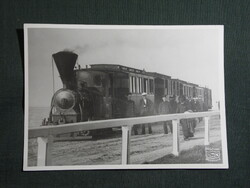 Képeslap,reprodukció,Német vasút,gőzmozdony,szerelvény,vasútállomás,1980-