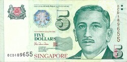 5 dollár 1999 Szingapúr Singapore 1.