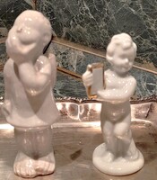 Két darab aprócska porcelán angyalka