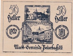 50  Heller  1920 Szükségpénz  Ausztria