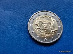 SZLOVÁKIA 2 EURO 2023 POSTAKOCSI 200.ÉVFORDULÓ! LÓ! BIMETÁL! RITKA!