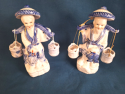 Kínai porcelán halász, halas figura