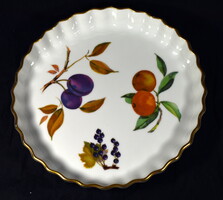 ROYAL WORCESTER PORCELÁN PITE SÜTŐ TÁL GAZDAG GYÜMÖLCSÖS MINTÁVAL !