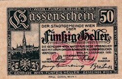 50  Heller 1920  Szükségpénz Ausztria
