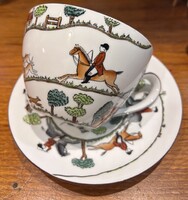 Ritka gyűjtői darab, Crown Staffordshire „Vadászjelenet” Óriás csésze