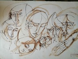 Józsa János festőművész és grafikusművész Szabad rajz