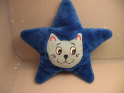 Kék csillag cicás párna