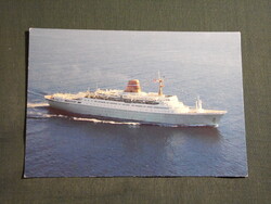 Képeslap,Norvégia,Norwegian America Line,M/S Sagafjord Óceánjáró hajó látkép,részlet, 1980-