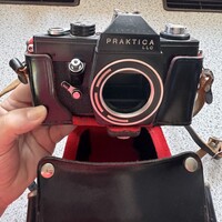 Praktica llc camera body in leather case, praktica llc slr camera analog single lens reflex camera
