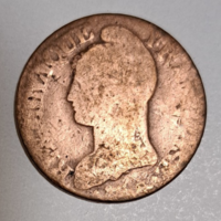 Ritka ! 1799. Franciaország 5 centimes, Franciaország frígiai sapka BB  (811)
