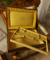 Antik fa díszdoboz 12sz. ezüst evőeszközhöz!