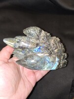Nagy szivárvány labradorit drágakő delfin csoport    új, sok kézműves ékszer !