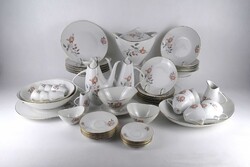 1W147 Régi cseh porcelán 6 személyes étkészlet, teáskészlet és kávéskészlet, 55 darab