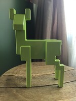 Régi Ikea “SAMSPELT” aluminium pixel szarvas szobor, design Monika Mulder 1990