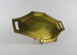 1W010 Régi art deco réz szervírozó tálca