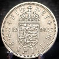 Egyesült Királyság 1 shilling, 1956 Angol címer, 3 oroszlán koronás pajzson B03D4