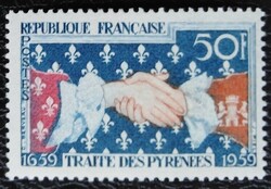 Fr1265 / Franciaország 1959 A Pireneusok Szerződés bélyeg postatiszta