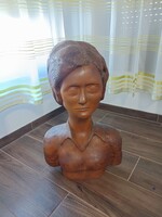 Fa faragott mellszobor, ismeretlen szerző,nagy súlyos komoly darab