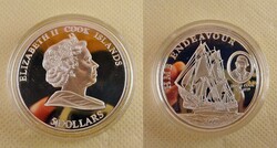 5 dollár Erzsébet II. 1 Uncia / 31,27g. ezüst érme kapszulában. Cook island