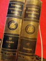 1898. Brockhaus Konversations-Lexikon 2 kötet, luxuskiadás (aranyozott fej) német gótbetűs egybe