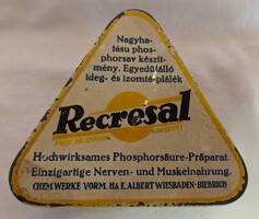 Recresal  régi fém gyógyszer doboz