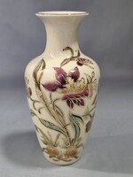 Zsolnay kézzel festett orchideás porcelán váza