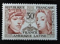 Fr1088 / Franciaország 1956 Francia-latin-amerikai barátság bélyeg postatiszta