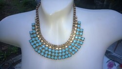 Gyönyörű nyakék -collié-nyaklánc Dél-Amerikai stílusban,  h 41 cm , látványos remek db.