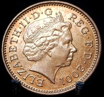 Egyesült Királyság 1 penny, 2001 07D1