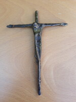 Ritkább Erwin Huber bronz feszület, 1981