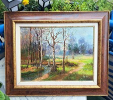 Nagy Falusi Árpád erdei táj, szép keretben! olaj-vászon - Czinege Galéria