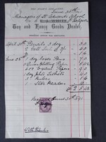 1891. június 30-án kelt kézzel írt számla Noah’s Ark a St. Edward’s School részére