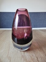 Régi finn Riihimaki lila üveg váza