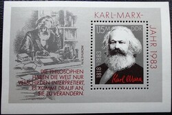 NDb71 / NDK 1983 Marx Károly blokk postatiszta