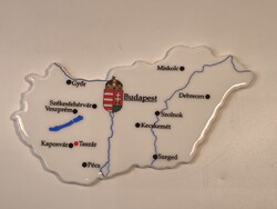 Ritka Zsolnay Magyarország térkép  P1