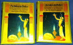 1910. Dr. Georg Buschan - A népek szokásai 2.-3. kötet németnyelvű gótbetűs album gyönyörű állapot !