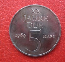 Keletnémet emlék 5 márka 1969 (F10)