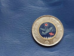 CANADA 2 DOLLARS / KANADA 2 DOLLÁR 2024 KIRÁLYI LÉGIERŐ REPÜLŐGÉP! BIMETÁL SZÍNEZETT III.KÁROLY! UNC