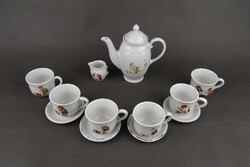 1W164 Régi, kis méretű, porcelán kávés vagy teás készlet, babakészlet, gyerekjáték 12 darab