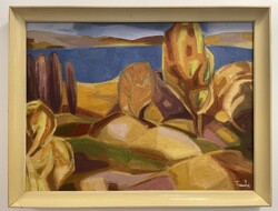 Tamás Ervin (1922-1996) 65x85 cm EREDETI olajfestménye